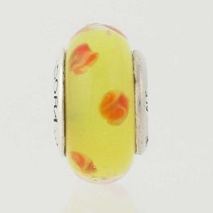 Pandora charm yellow and orange polka dot